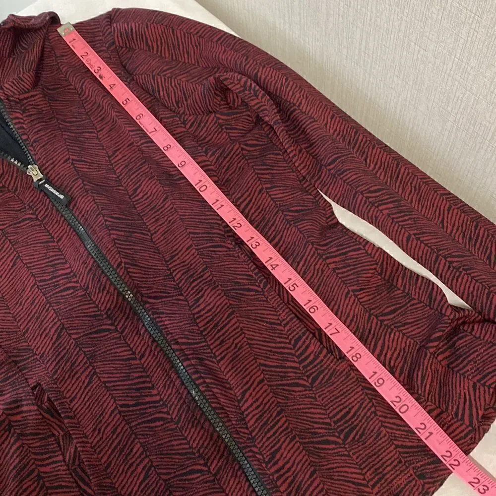 BrasilSul Athletic Jacket Sz Small Dark Red Black Zip Front